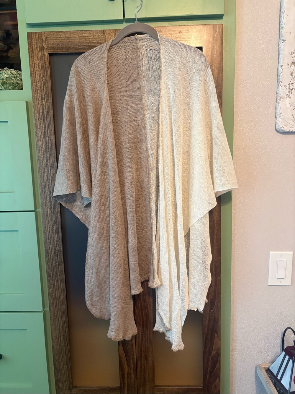 Light Beige Open Front Women's wrap